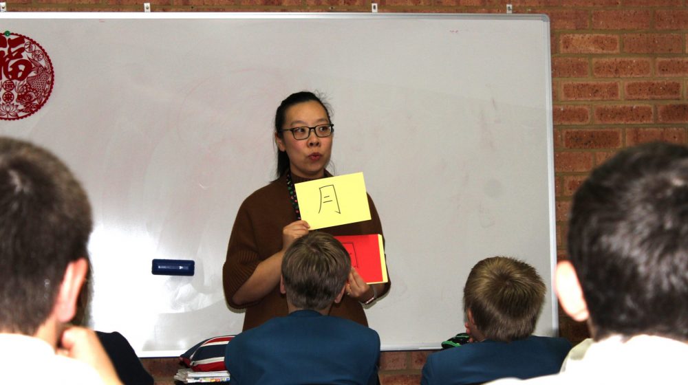 Mandarin teacher teaching class