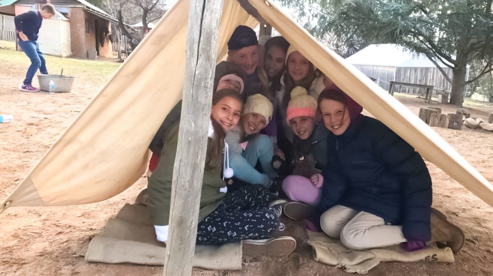 Kids in tent