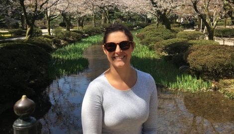 woman smiling in Japan